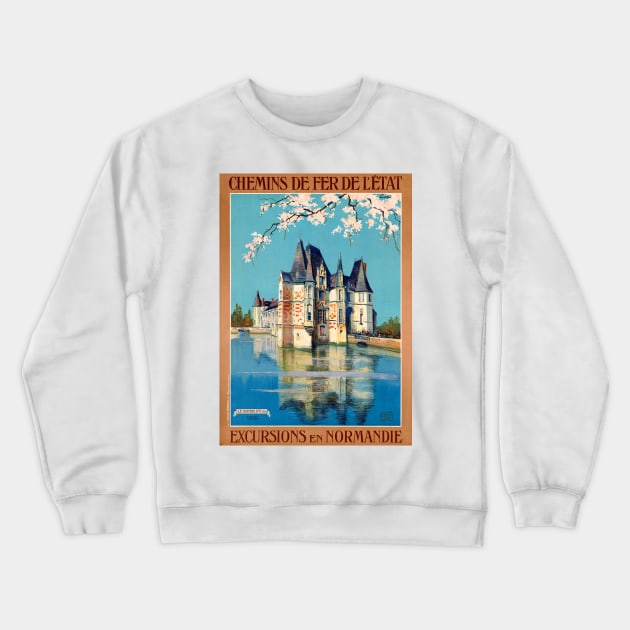 Vintage Travel Poster France Excusrions en Normandie Crewneck Sweatshirt by vintagetreasure